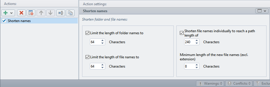 Configuring Shorten Names