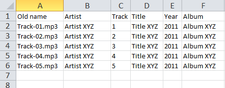 Rename by CSV file